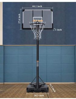 BRAND NEW🔥🔥🔥 MaxKare 44 In. Portable Basketball System Hoop and Goal 7 Ft. 6 In. - 10 Ft. Height Adjustable Stand with Wheels for Youth Kids Indoor Thumbnail