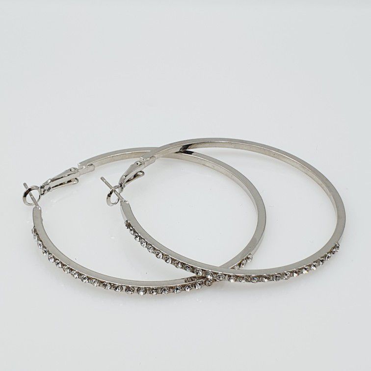 "Fashion Rhinestoneencrusted Alloy Big Hoop Earrings for Women, 990101A120
 
 