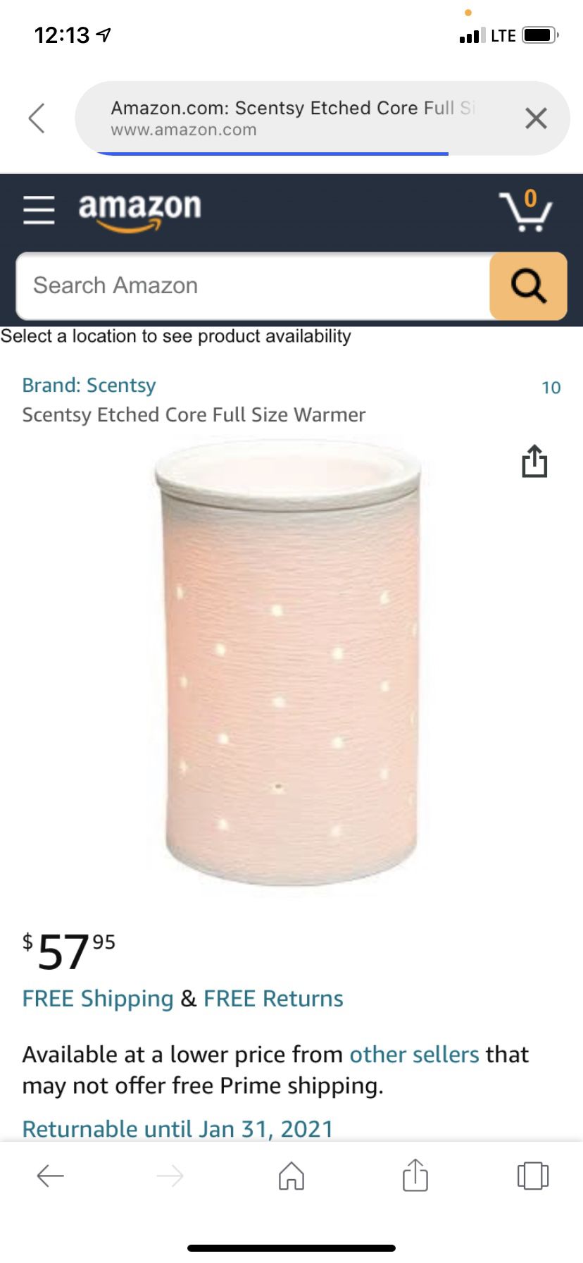 Etched core scentsy