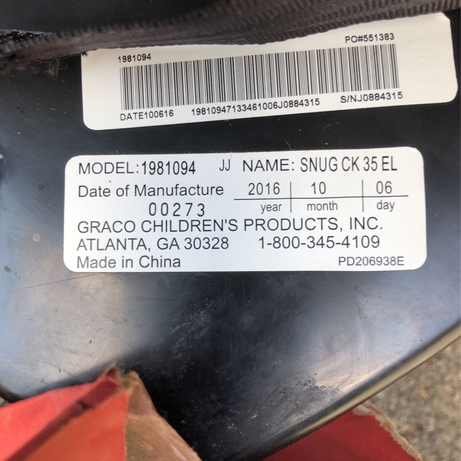 Car seat With Base And Click Connect Stroller