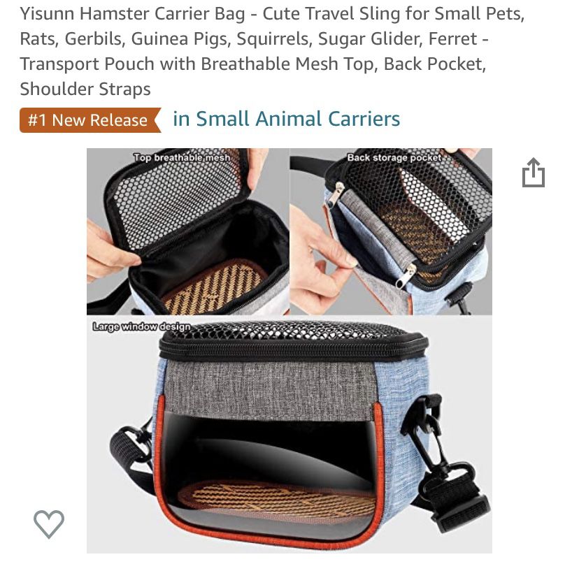 Hamster Carrier Bag New 
