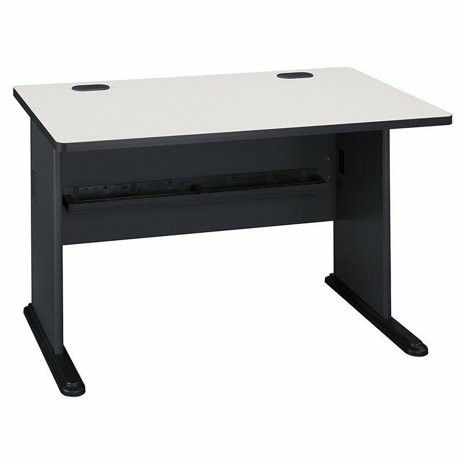 Series A 48W Office Desk in Slate and White Spectrum - Engineered Wood