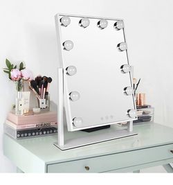 Light Up Vanity Makeup Mirror with Lights, Table Desktop Hollywood Led Makeup Mirror with Stand and Table Set Thumbnail