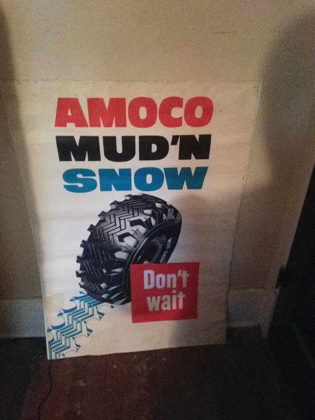 50s Large Original Litho Amoco Tire Poster