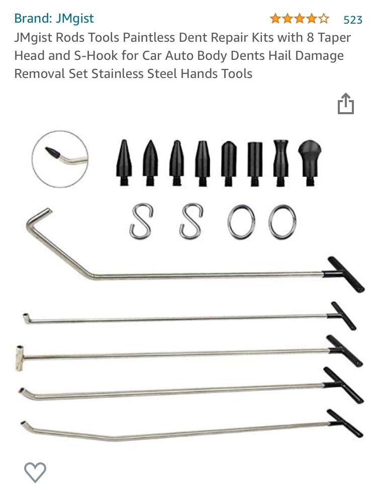 JMgist Rods Tools Paintless Dent Repair Kit