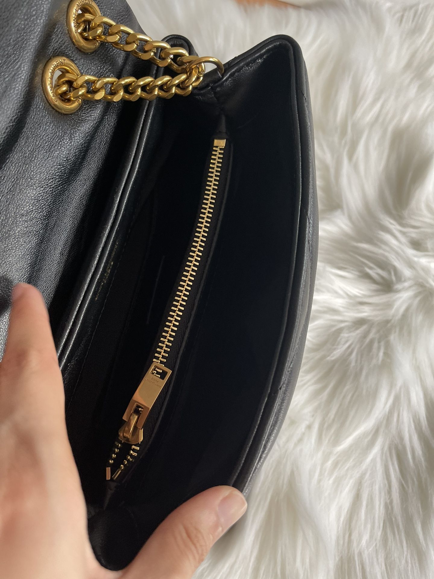 Black %100 High Quaility Leather Y S L Women Shoulder Bags