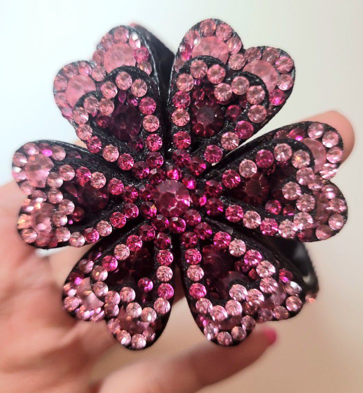Pink Floral Flower Hair Bun Pin Hairpin Clip Claw Gift