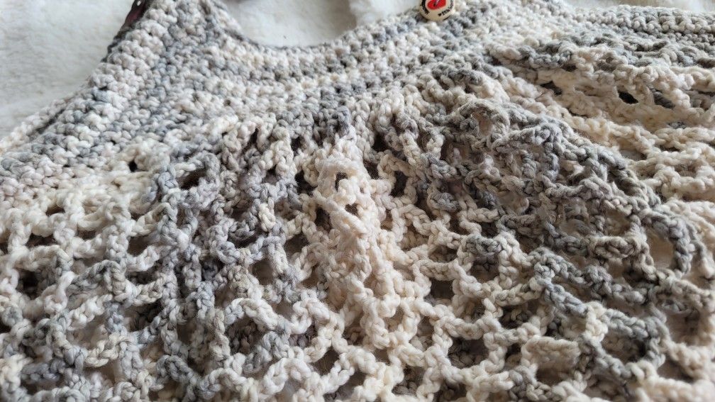 Crocheted French Style Market and produce bag.