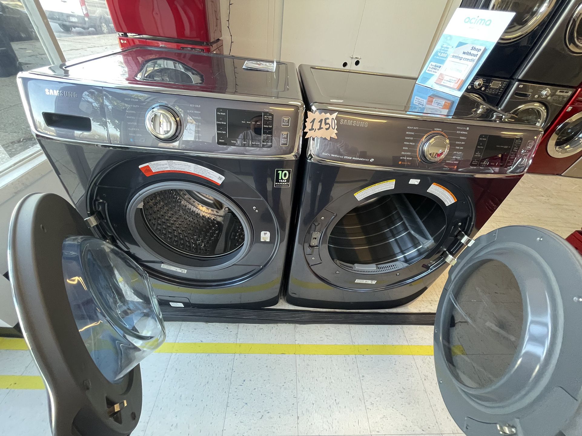 Samsung 30in Front Load Washer And Electric Dryer Set Used Good Condition With 90days Warranty 