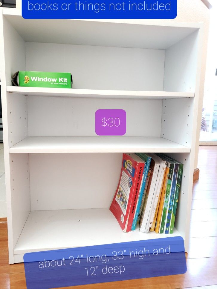 Small White Book Shelves / Bookcases PENDING