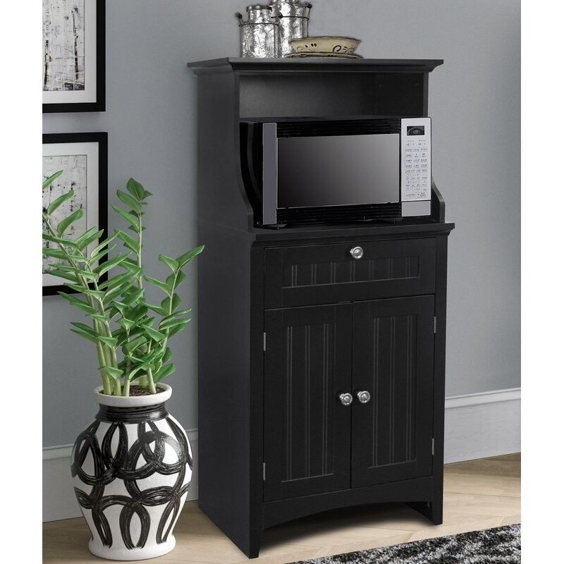 Elegant Black Finish Kitchen Island