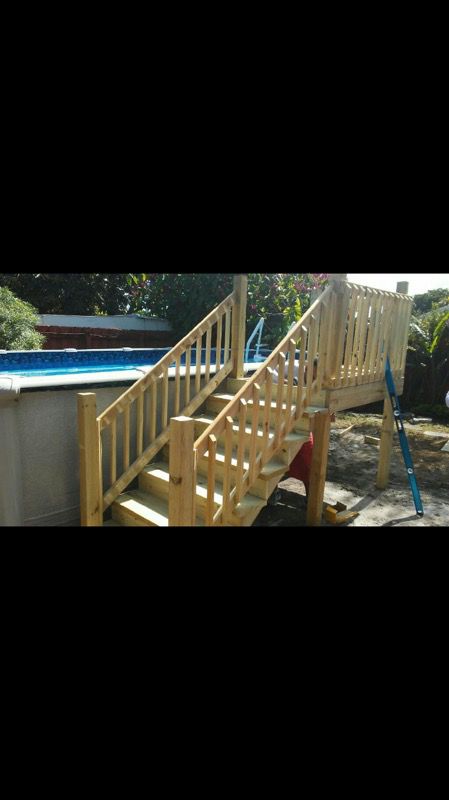 Above ground pools and deck installation
