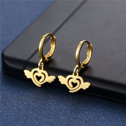 "Simple Heart wing Stainless Steel Earrings for Women, 55EGL1210
 
  Thumbnail