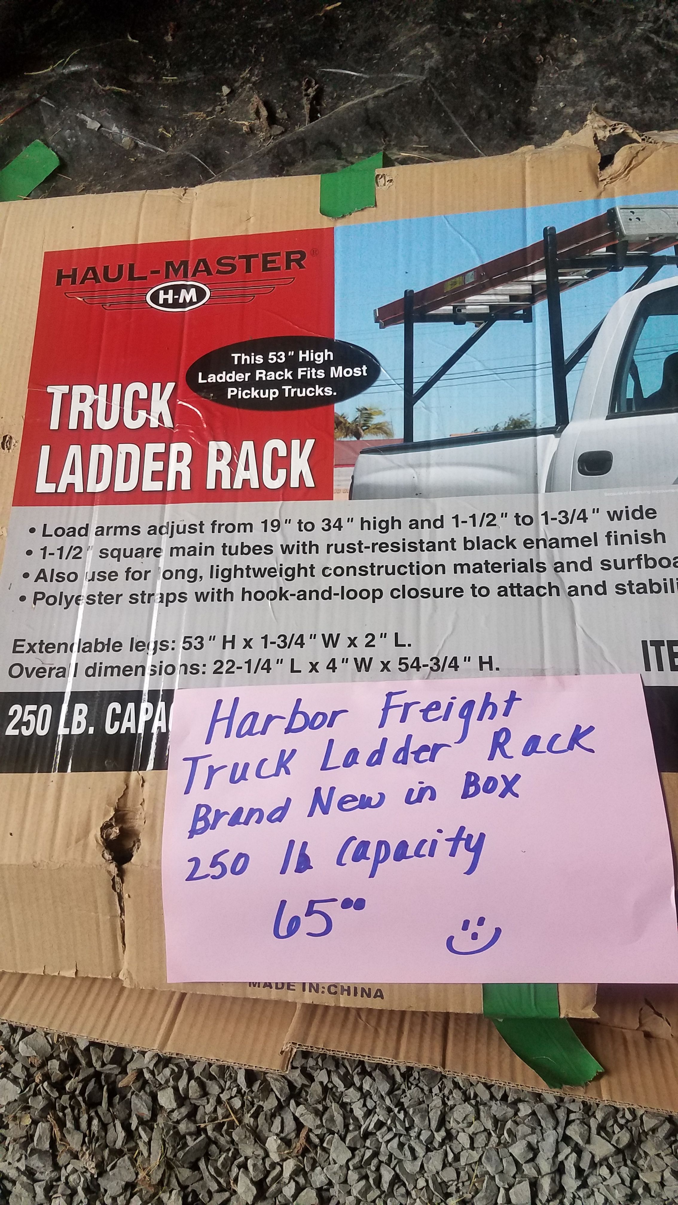 Harbor freight truck ladder rack Brand new in box. 250 lb capacity