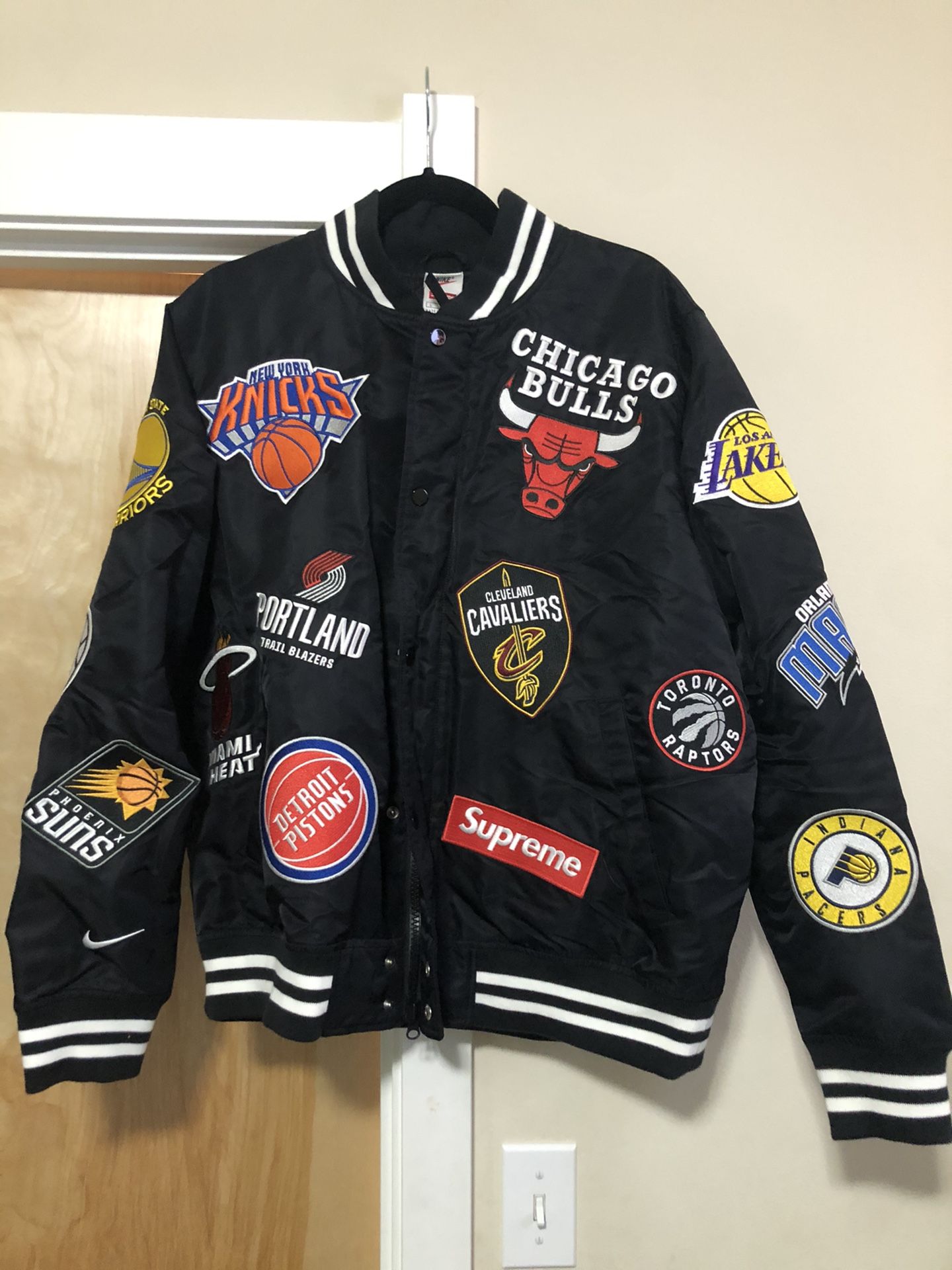 New Supreme Satin Jacket NBA Sz Large