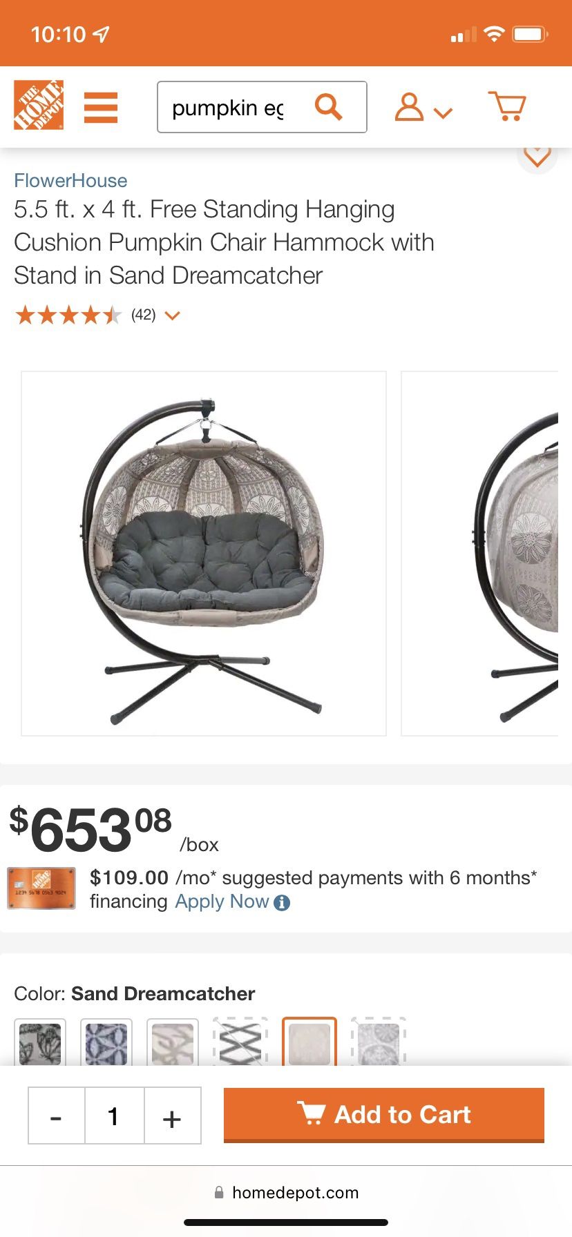 2 Person Hanging Egg Chair