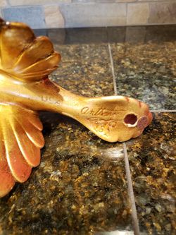 Anthony Freeman Gold Leaf Peacock Figurine Thumbnail