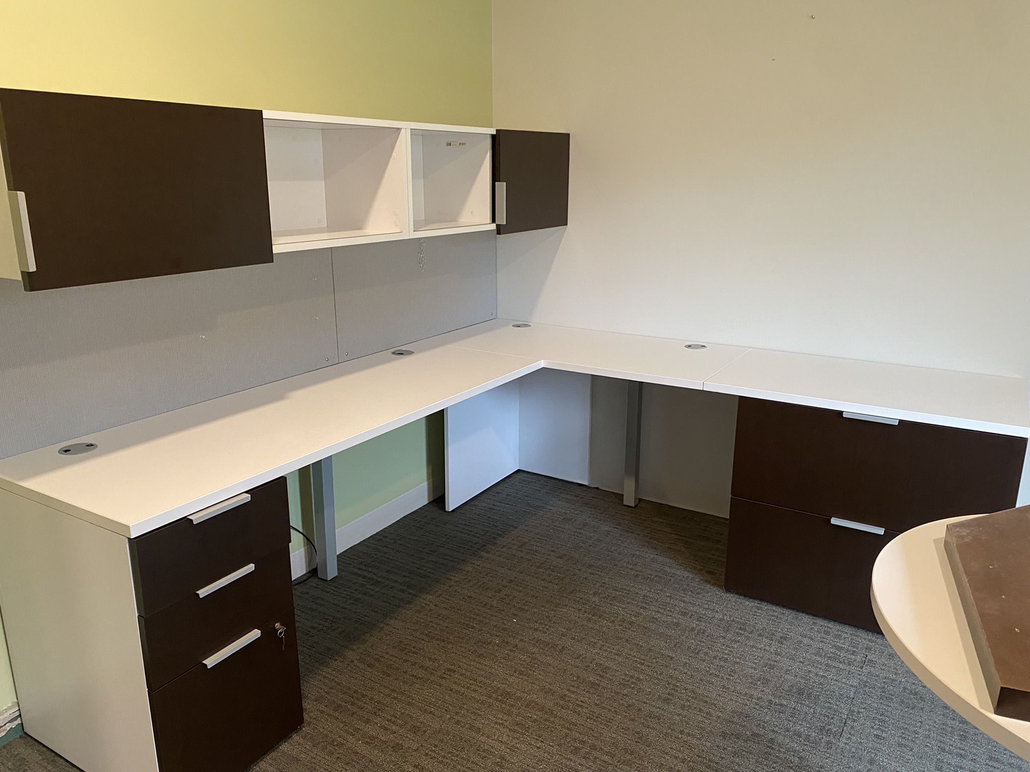 Office Desks With Wall Cubbies And File Cabinets