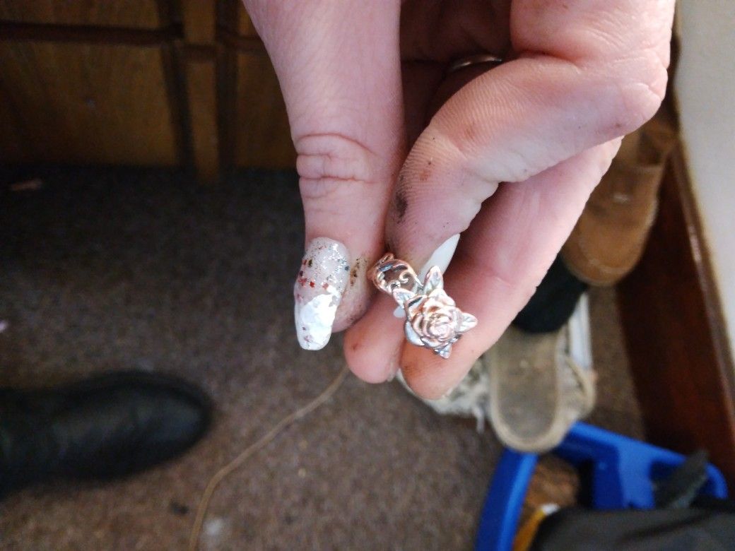 Rose Gold And Gold Swirl Rose Ring