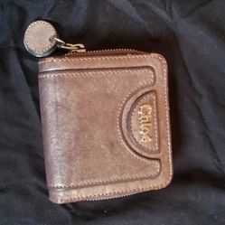 Authentic Vintage chloe metallic zip multiple compartments leather wallet clutch Thumbnail