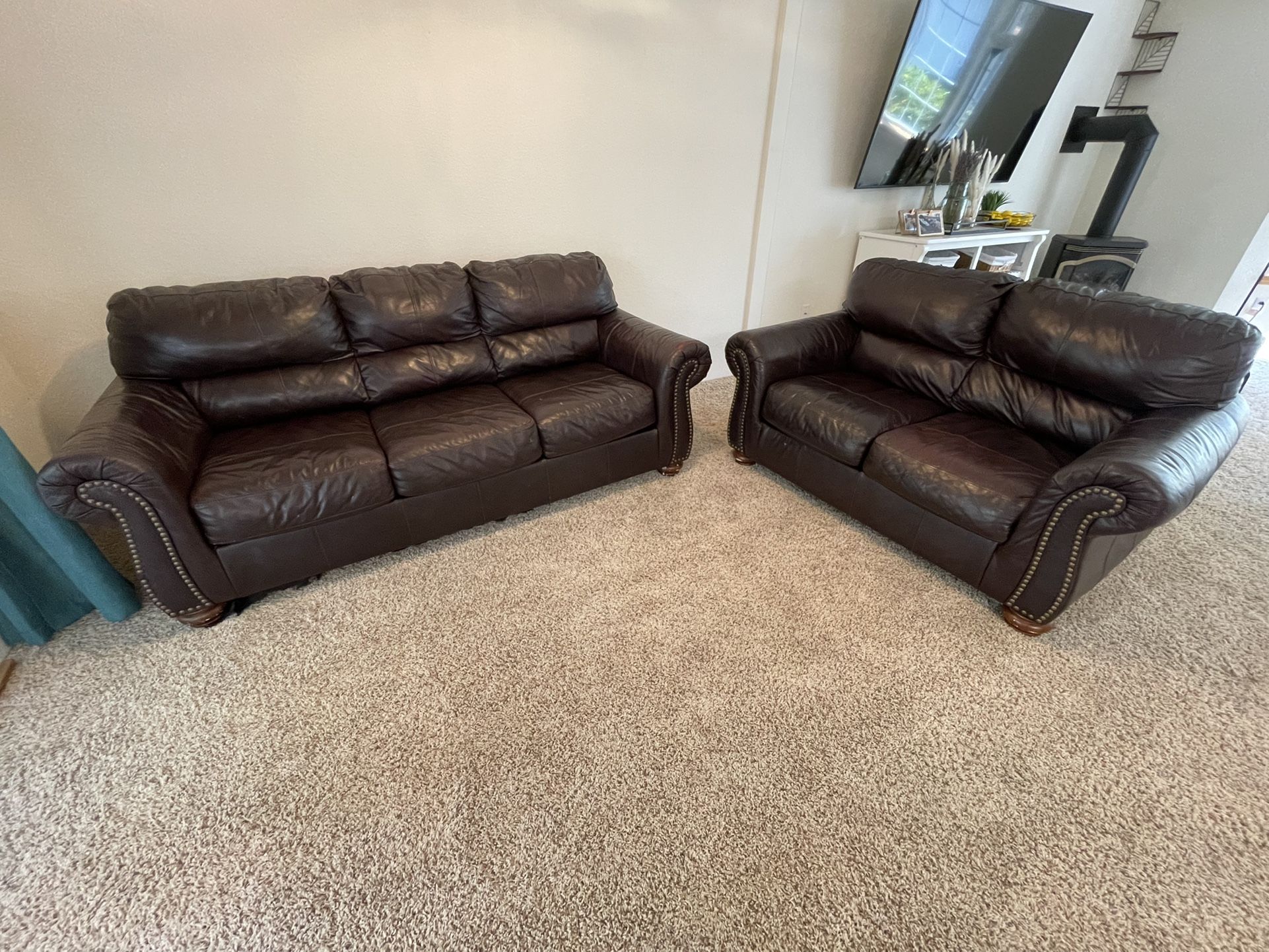Ashley Furniture Leather Couch Set