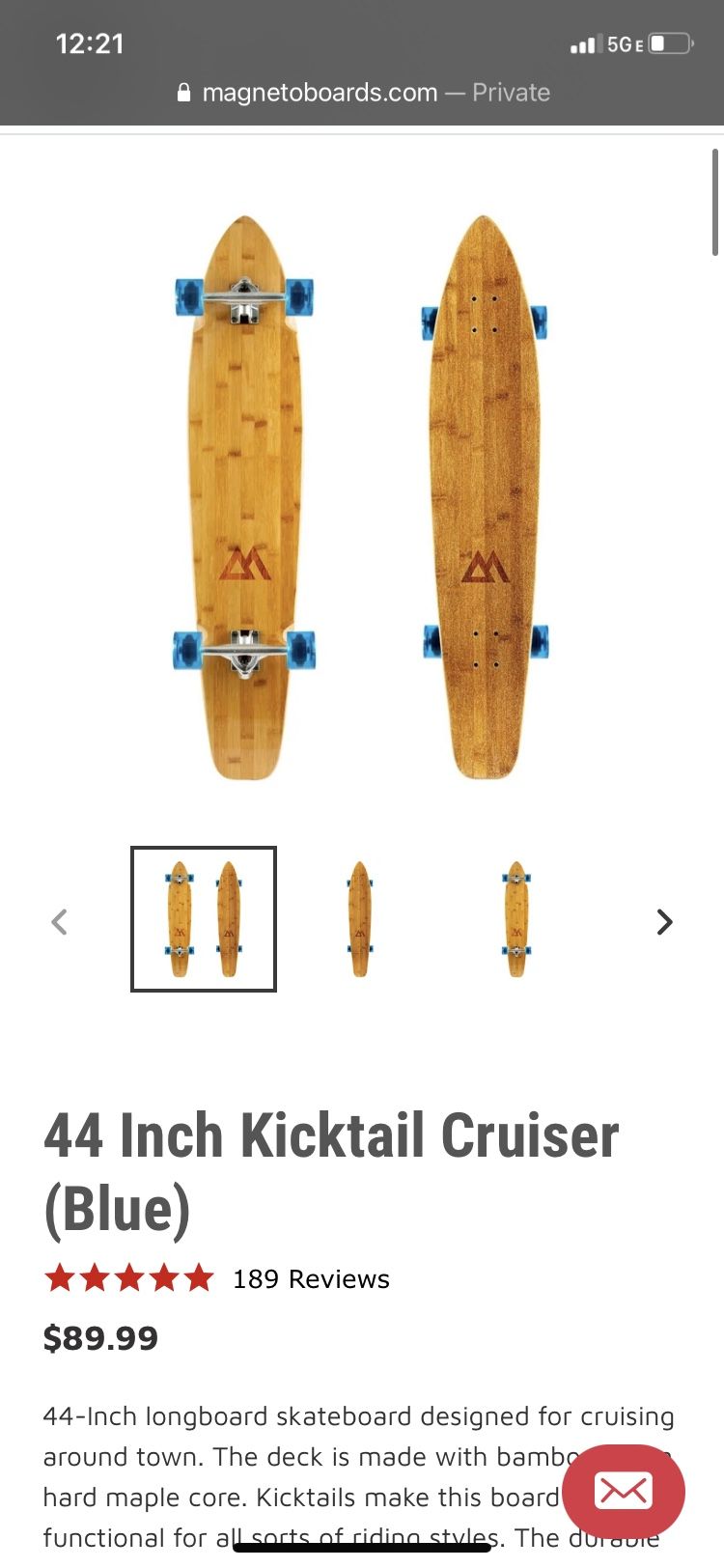 Magneto 44 Inch Longboard Skateboard (Green)