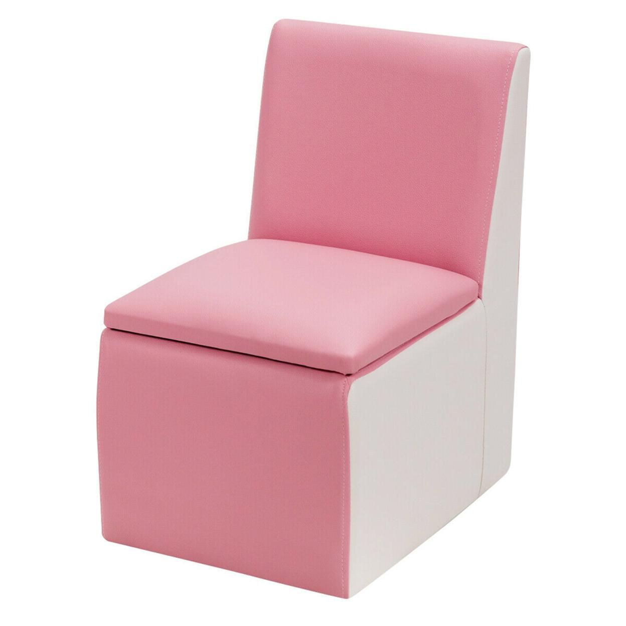Gymax Multi-functional Kids Sofa Table Chair Set 2 Seat Couch Furniture W/Storage Box