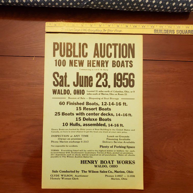 1956 Henry Boat Poster 