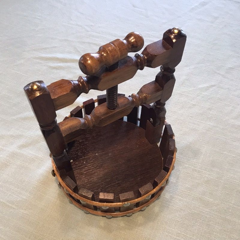 Vintage Wooden Wishing Well Cork Screw Nut Cracker