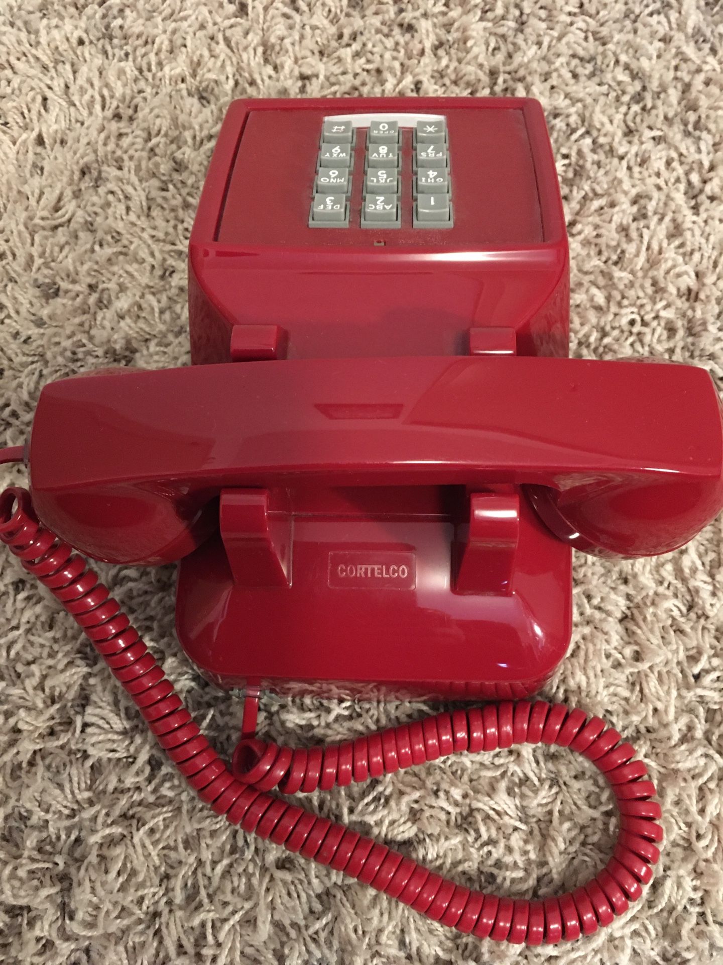 Vintage ITT / CORTELCO Model 2500 Series RED Push Button Dial Desktop ...