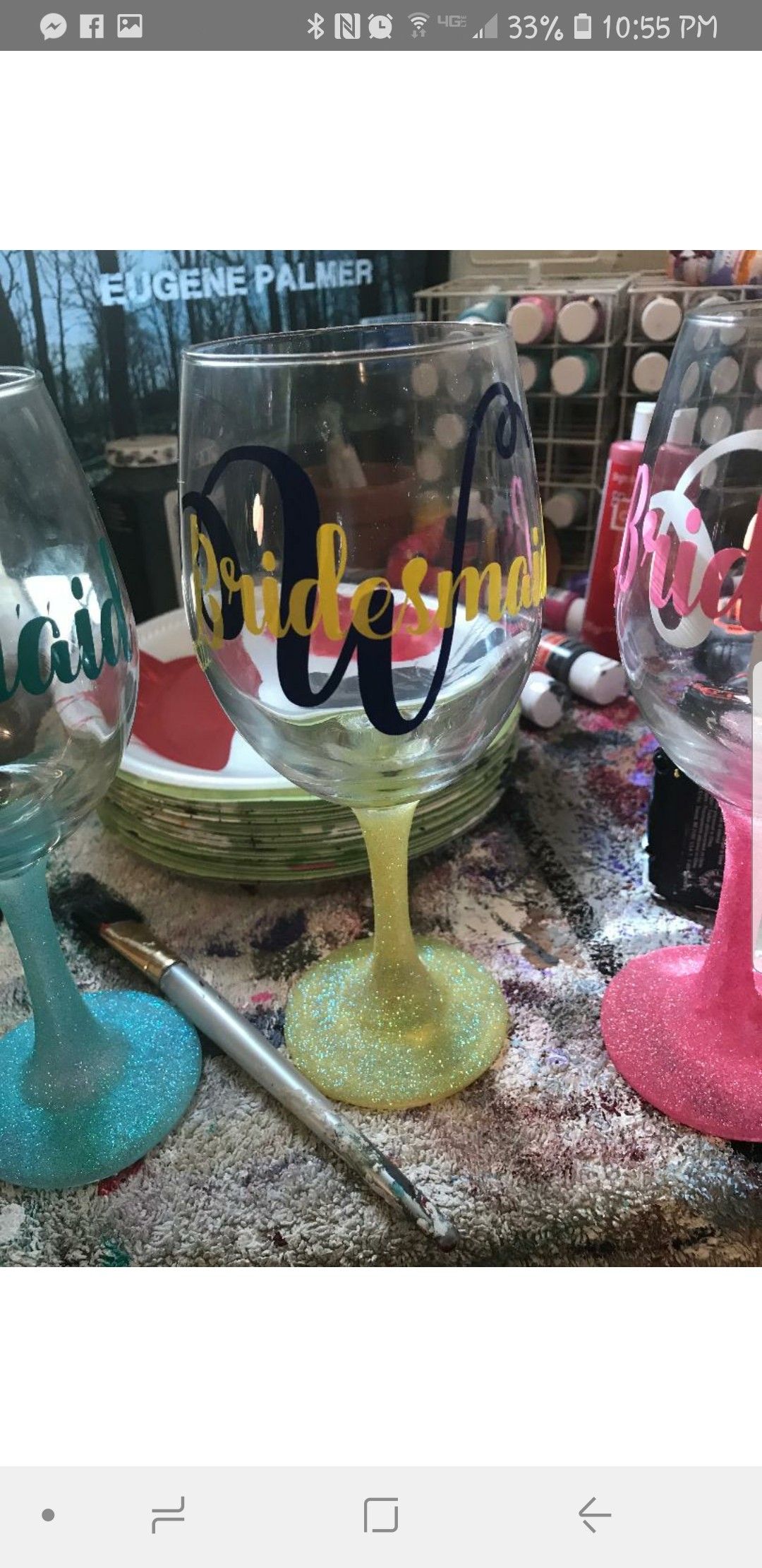 Bride groom or bridesmaid decorated cup will work deal packages