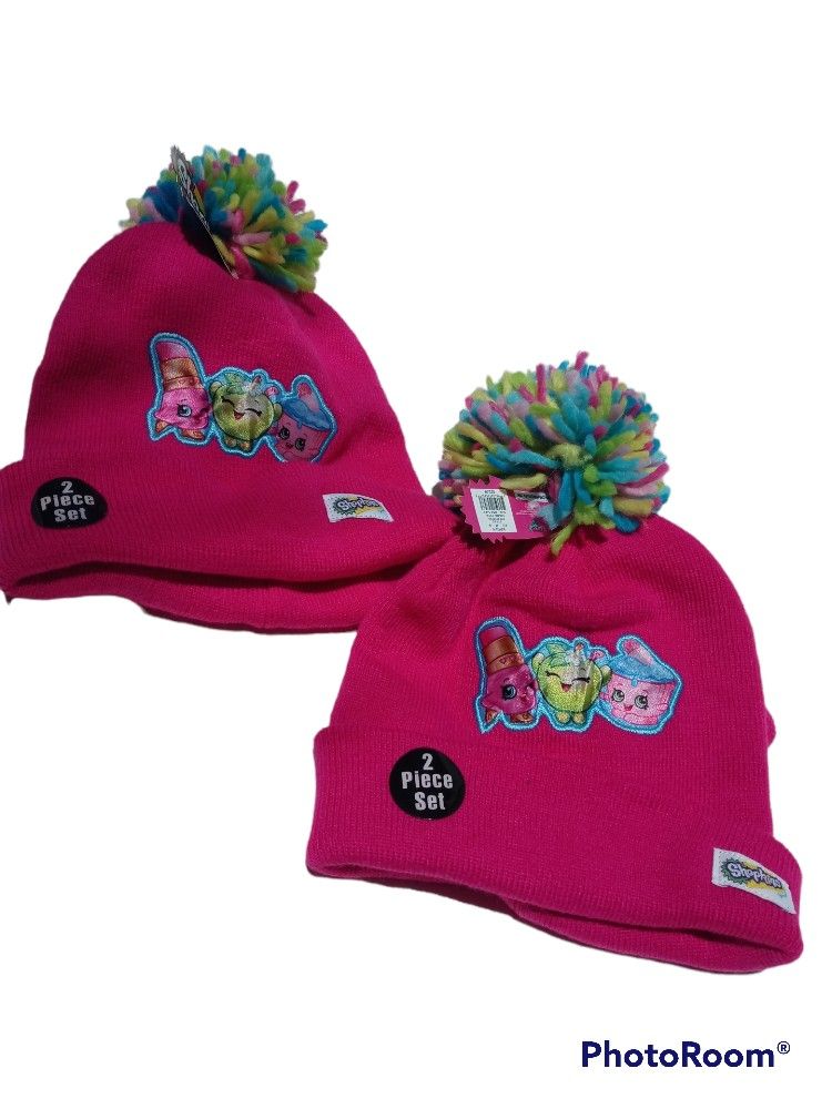 Lot of 2 NWT Shopkins Girls 2 Piece Sets Hat Mittens/ Gloves Pink One Size 4-12 New with Tags Flaw
Includes two 2 piece sets, for a total of 4 items: