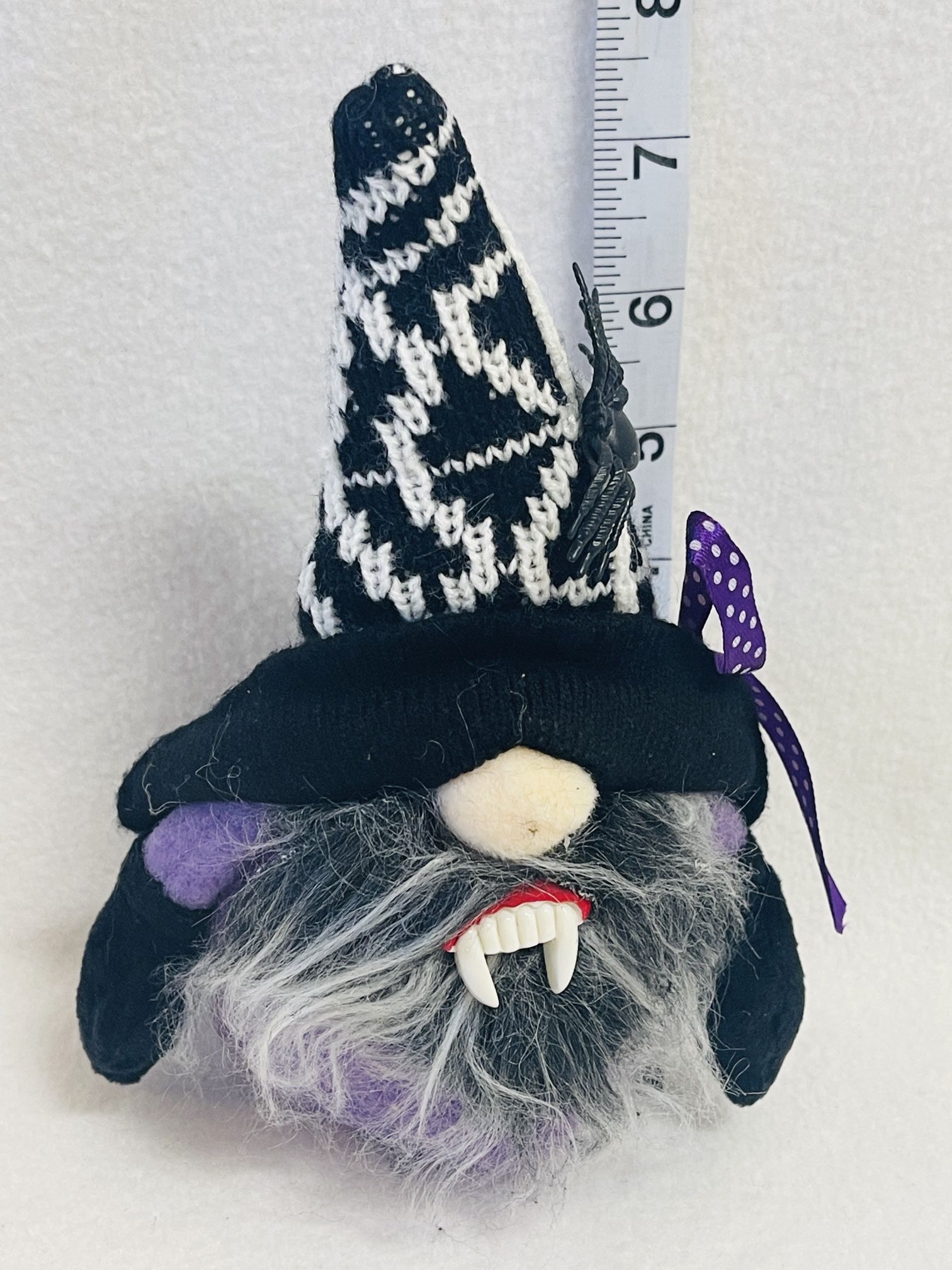 Handmade! Plush! Halloween / Wizard w/ Vampire Teeth Gnome # 1 - Shipping Available!