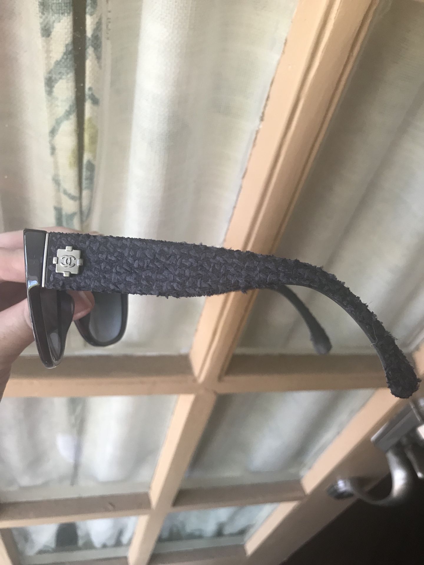CHANEL SUNGLASSES NAVY BLUE TWEED 5237