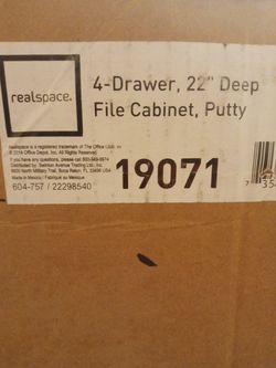 Realspace Workpro 22" Depth 4-Drawer File Cabinet Metal Putty Thumbnail