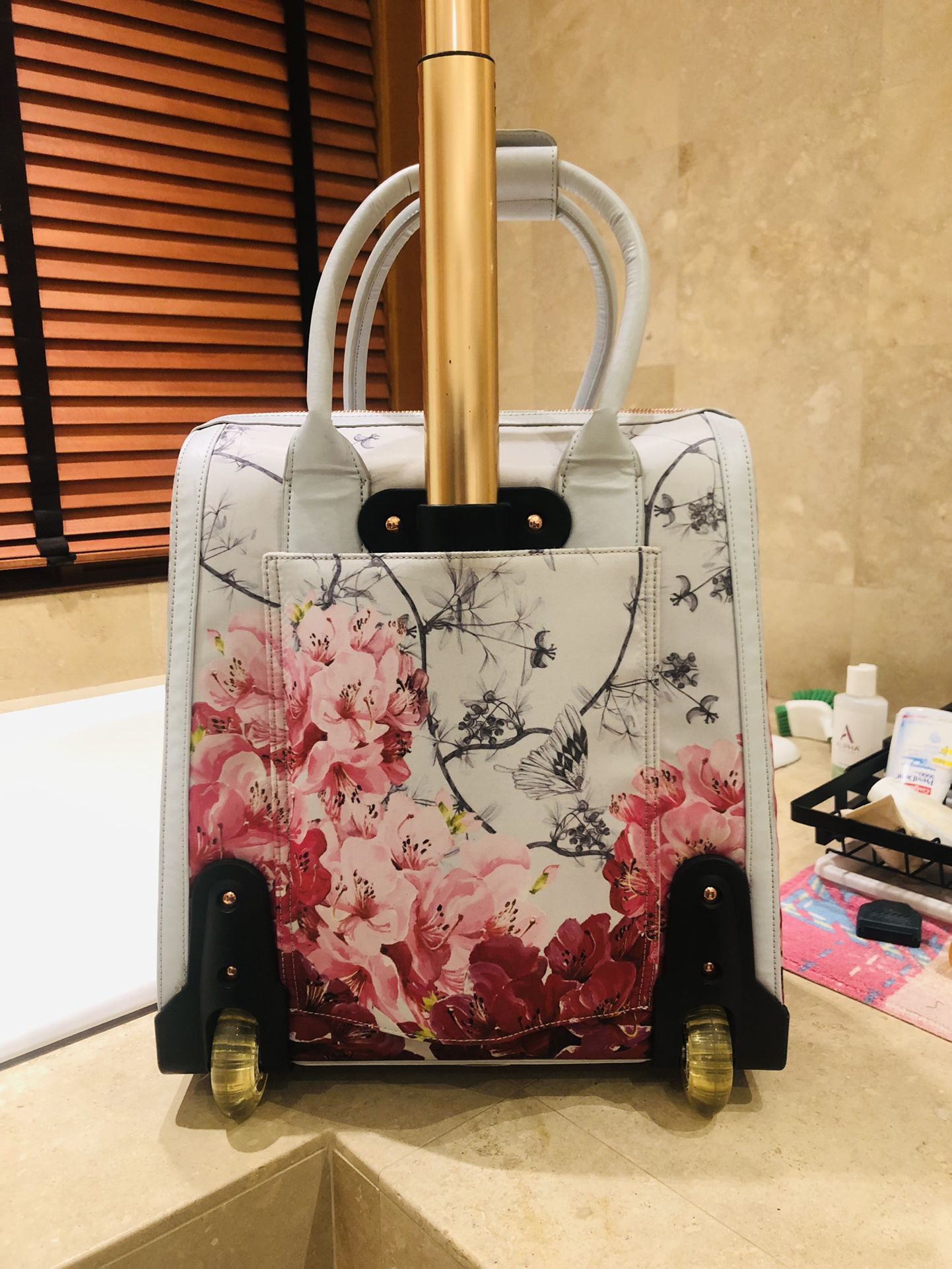 Ted Baker Clarra Babylon Floral Rolling Two Wheel Travel Suitcase Bag  