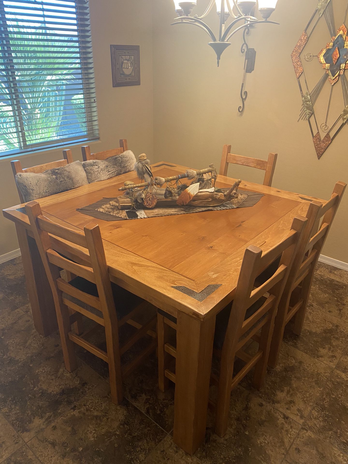 MOVING, MUST SELL - High Top Kitchen Table Set W/6 Chairs