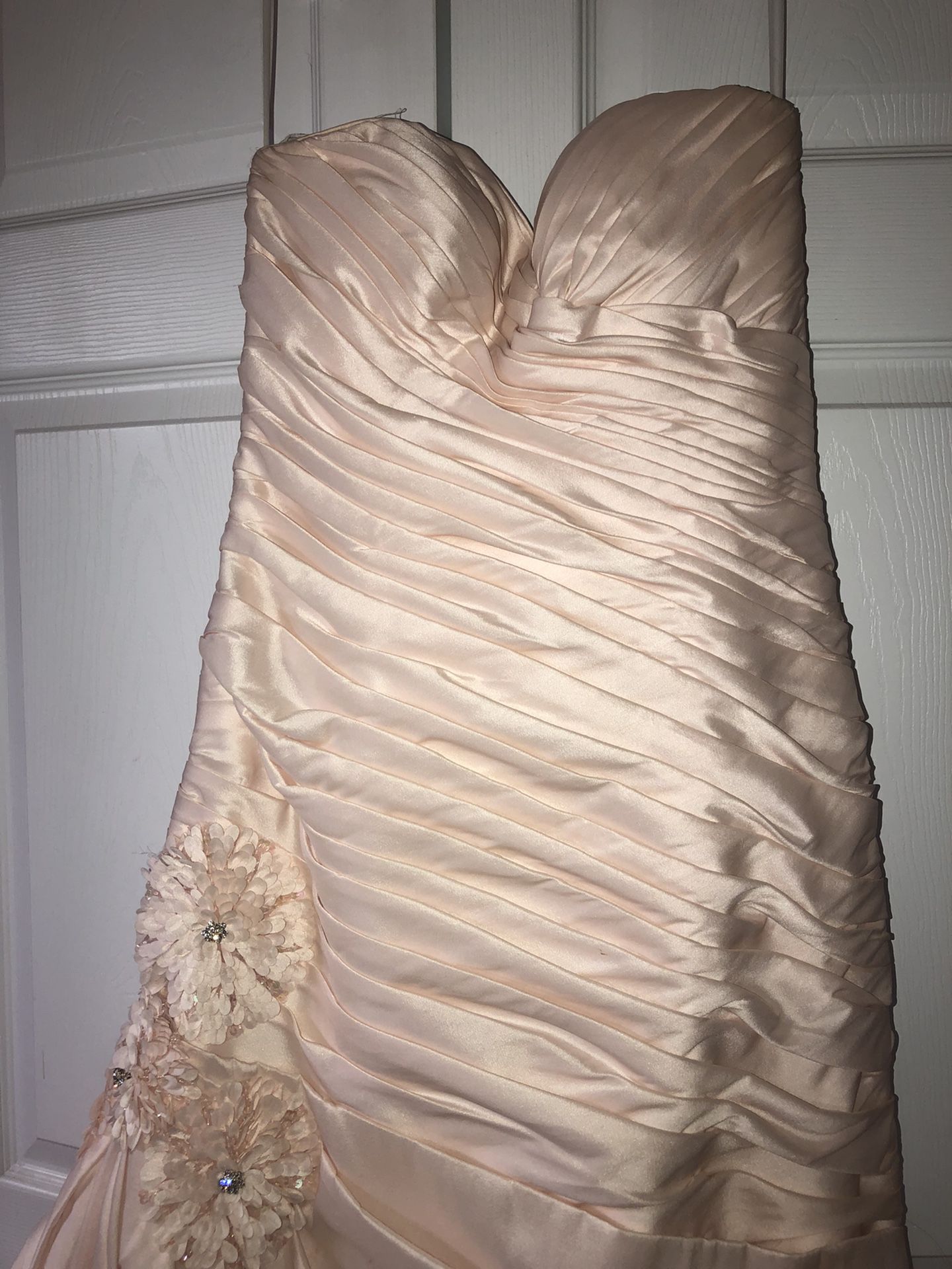 Maggie Sottero Blush Strapless Gown Size 6