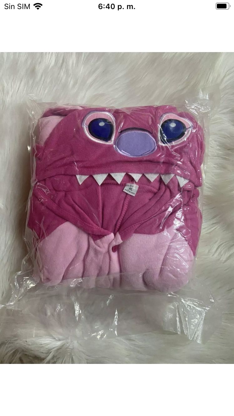 Blau Pink Stich Onesiee Kigurumi Kostüm Kapuzenpullover Pyjama Body
