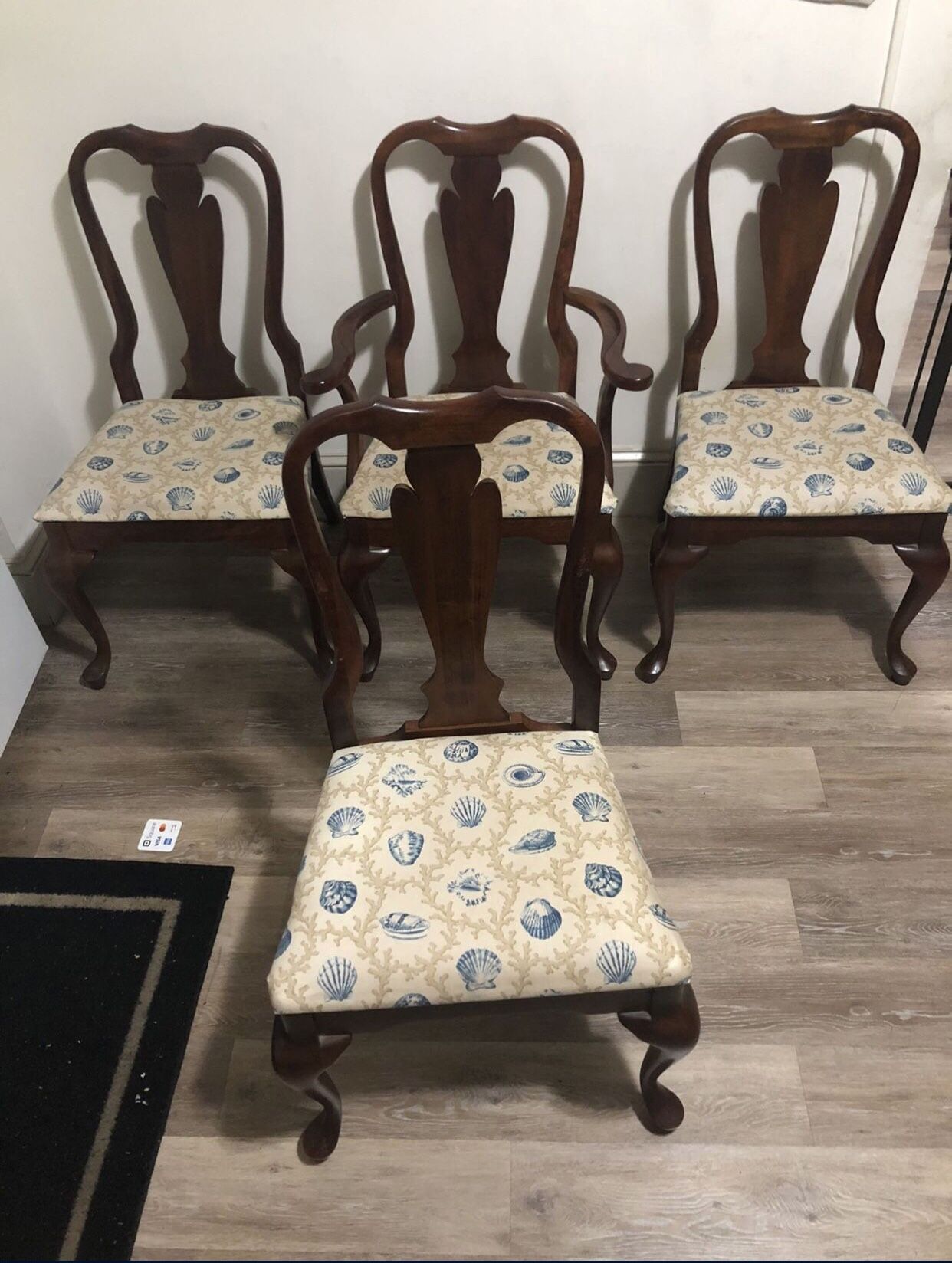 Four Vintage Table Cresent, MFG Dining Chairs