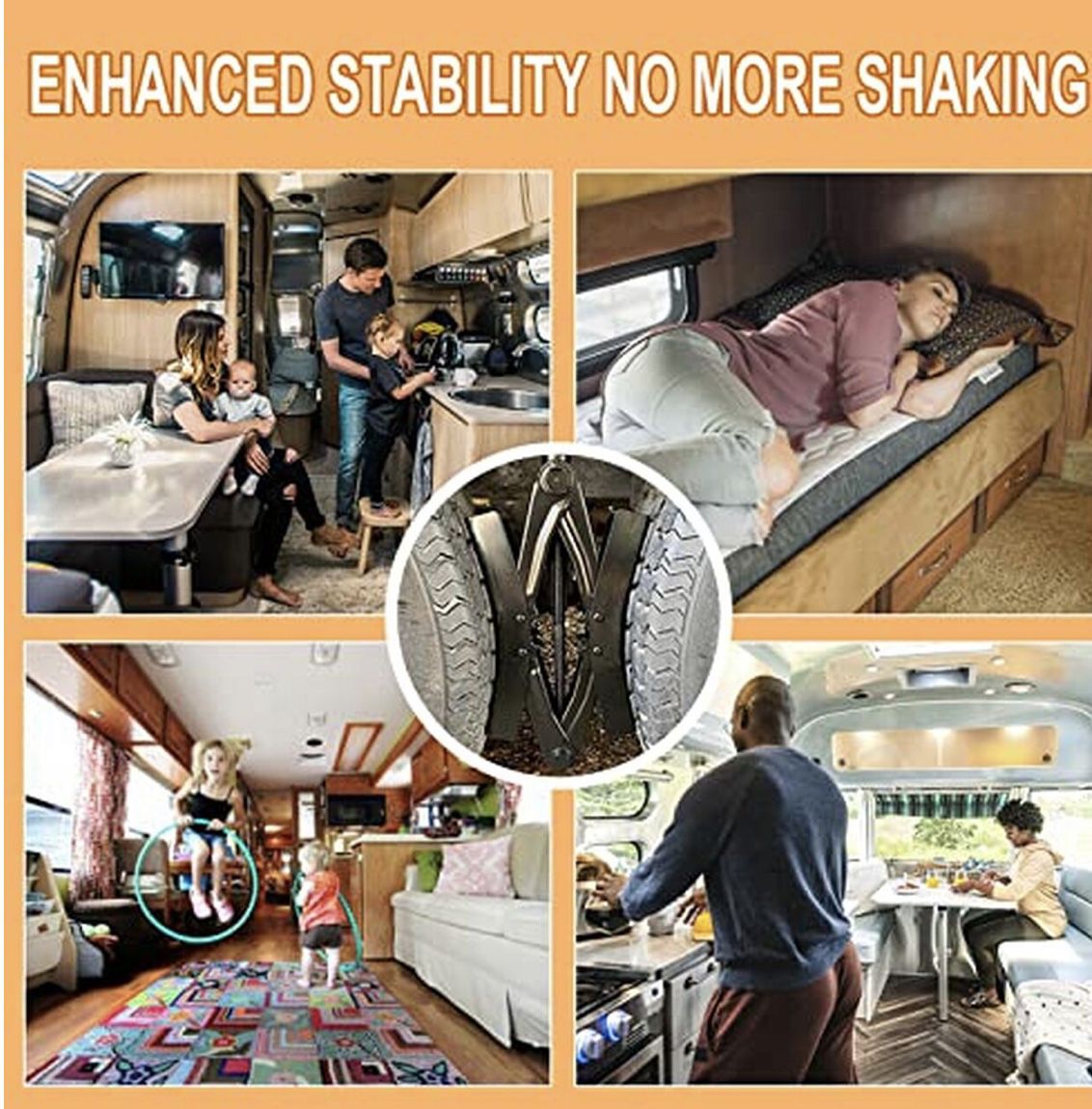 Wankic Camper Wheel Chock X Shaped RV Chocks Stabilizer for Travel Trailer,Anti-Move Tire Wheel Chock with Accessories-Pair