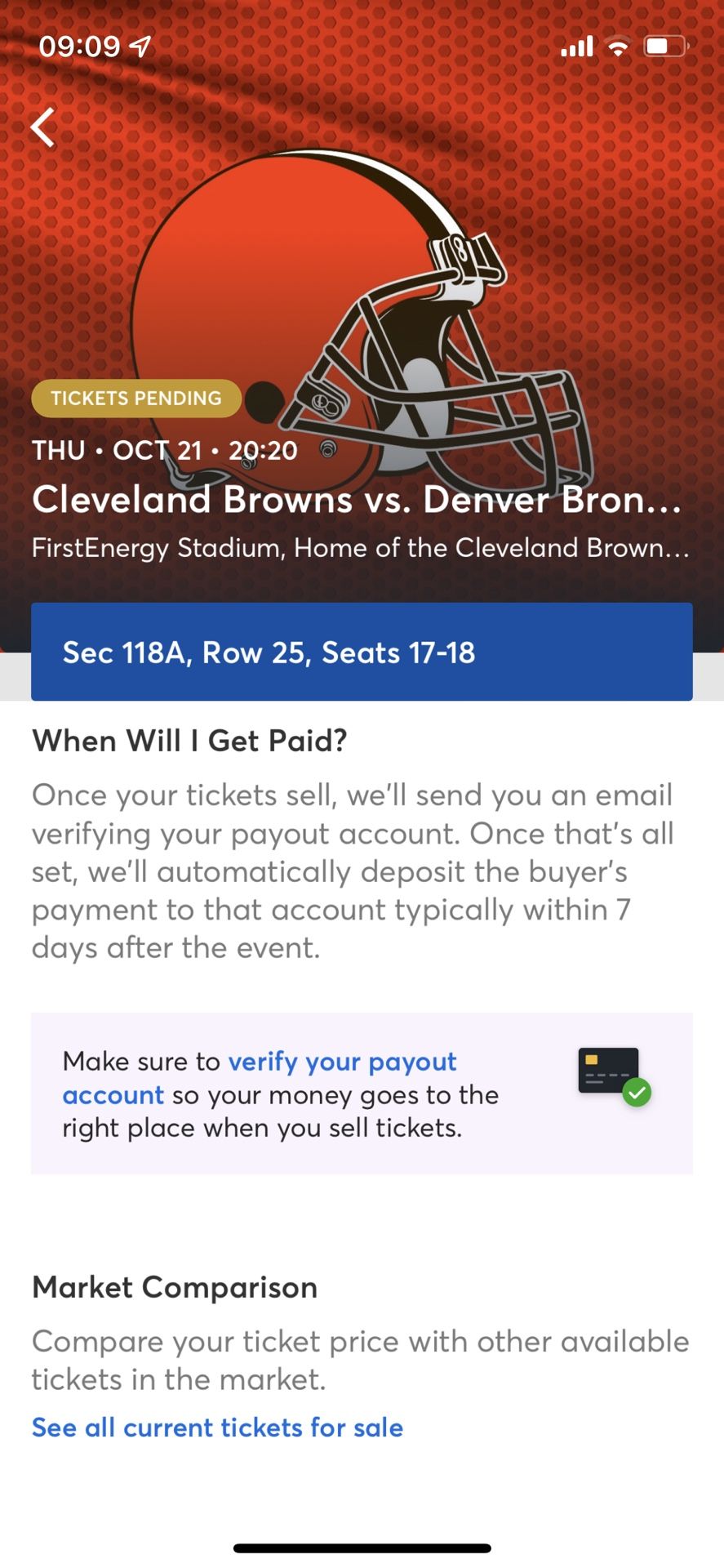 Browns Vs Broncos Tickets