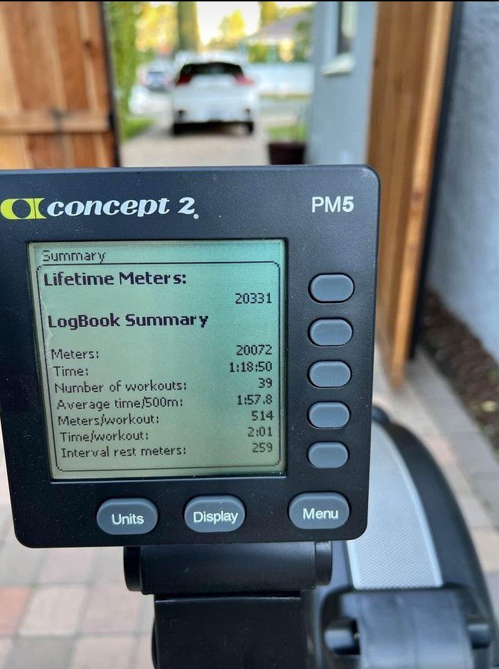 Concept 2 Model D Rower With PM5 Performance Monitor And Low Meters 