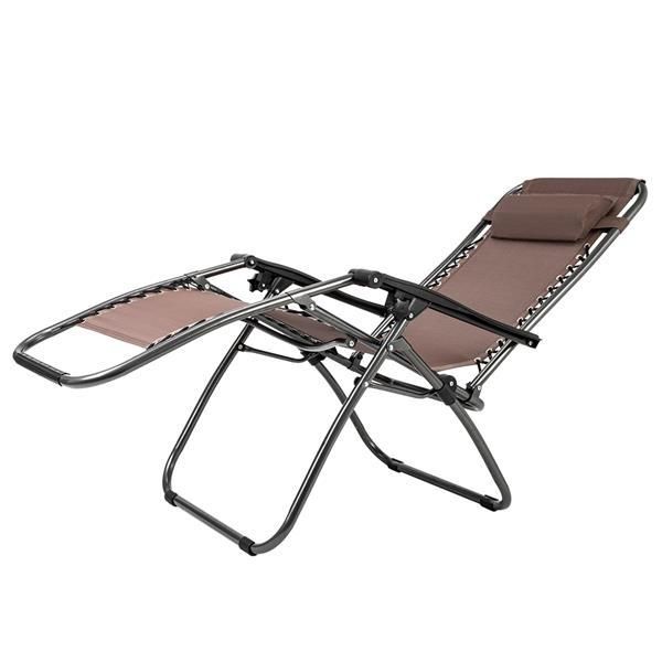2pcs Plum Blossom Lock Portable Folding Chairs with Saucer Brown