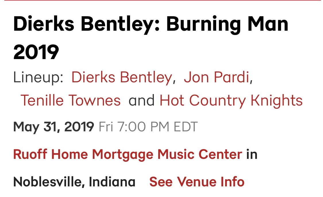 Dierks Bentley tickets 40.00 each