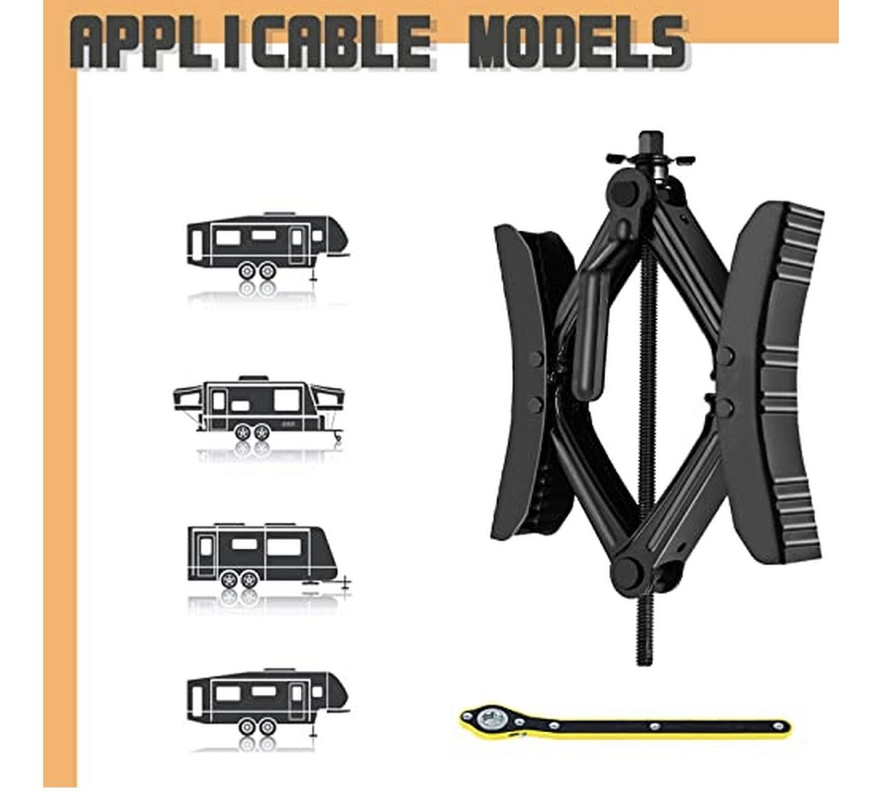 Wankic Camper Wheel Chock X Shaped RV Chocks Stabilizer for Travel Trailer,Anti-Move Tire Wheel Chock with Accessories-Pair