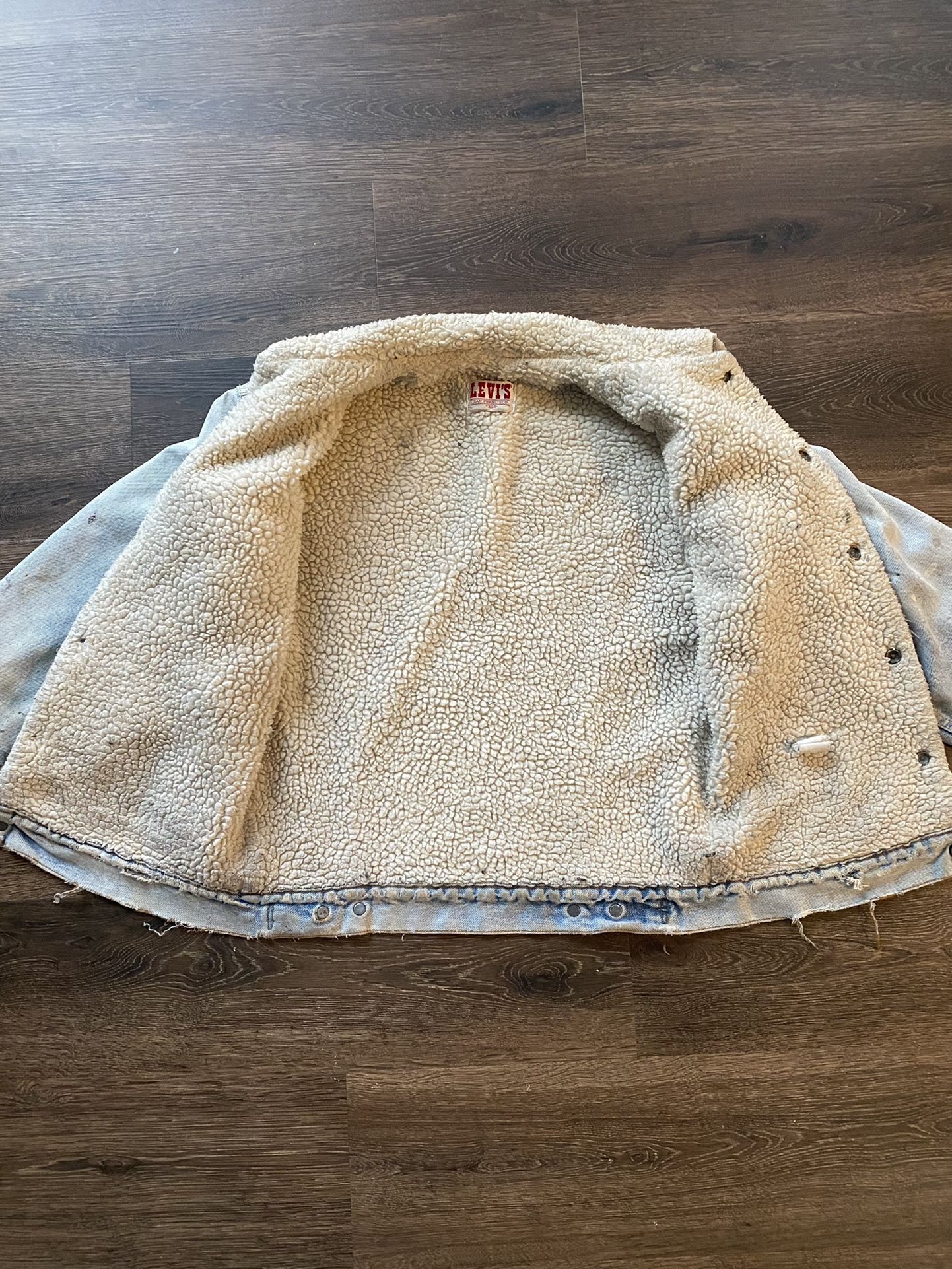 Vintage Levi’s Sherpa Lined Distressed Denim Jacket