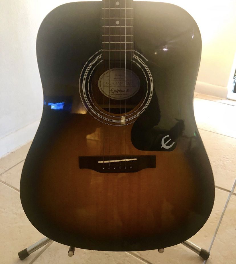 EPIPHONE Acoustic Guitar • Used Once • Excellent Condition