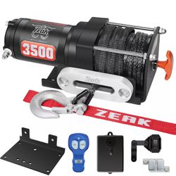 ZEAK 3500 lb Advanced 12V DC Electric Winch Synthetic Rope for Sports car ATV Thumbnail