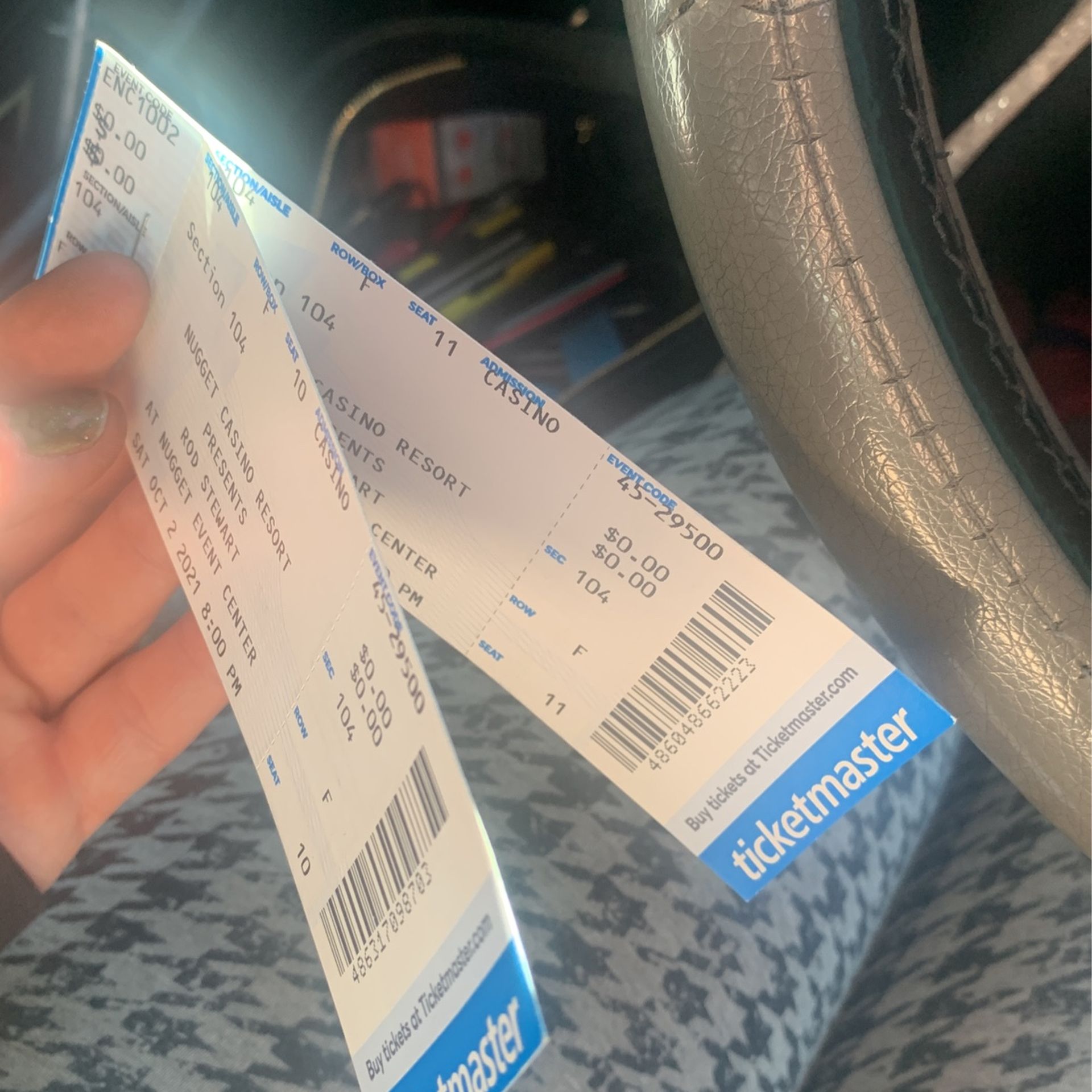 Rod Stewart Concert Tickets For Saturday October 2nd , 2021 In Reno, NV At The NUGGET HOTEL AND CASINO.